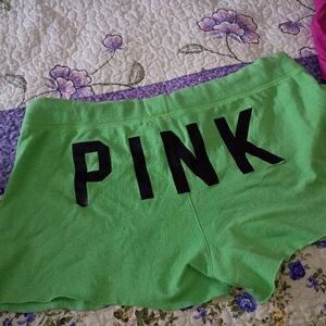 Vintage Y2K Victoria Secret Pink Booty Short Shorts VS Bum Sweats Print L